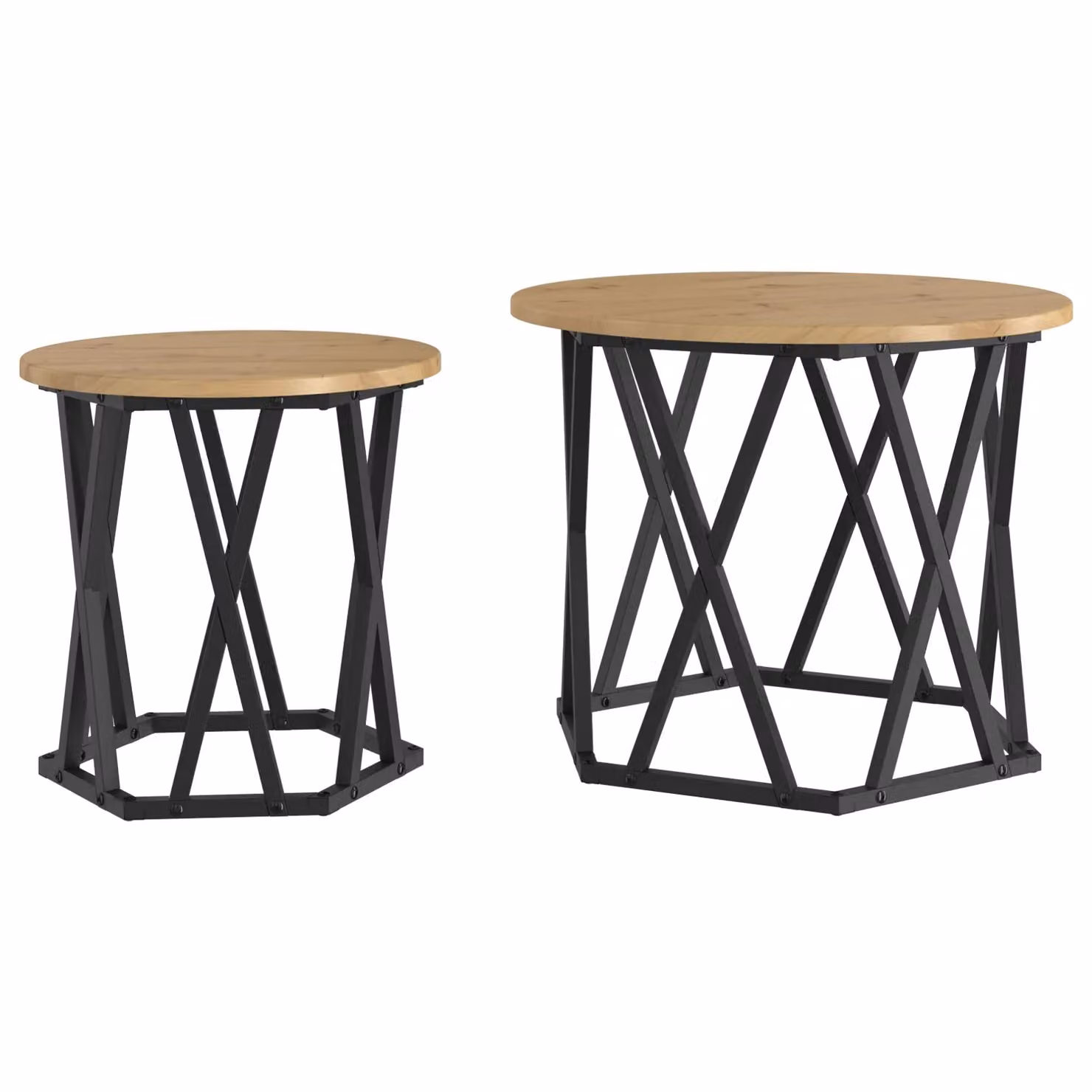 Berkfield Home Nesting Side Tables, Set of 2, Artisan Oak Engineered Wood in Brown – 2