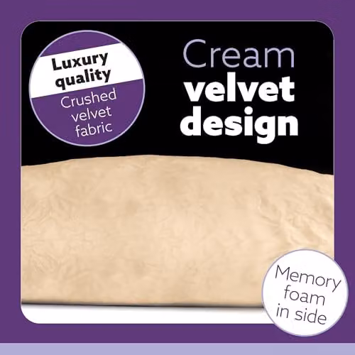 Aamira J Shaped Memory Foam Pregnancy Maternity Pillow with Velvet Cover, Beige, W/D/H: 140 x 70 x 20 cm – 4