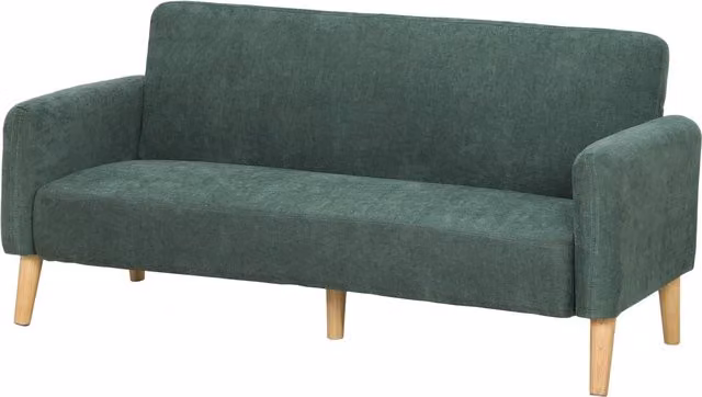 HOMCOM 2 Seater Velvet Sofa in Dark Green with Metal Frame and Mixed Padding – 1