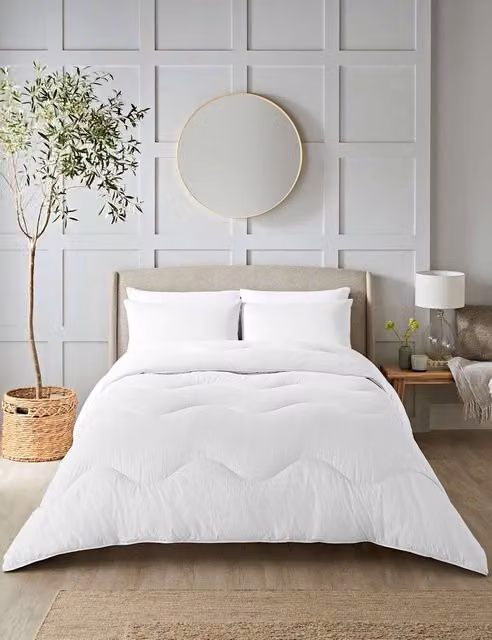 Nightlark White Seersucker 10.5 Tog Coverless Microfibre Duvet Set