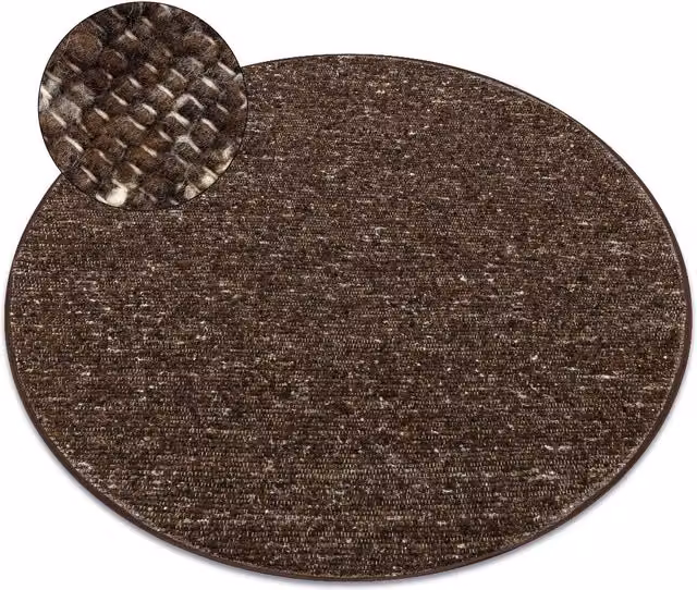 RugsX Nepal Round Woven Wool Rug in Brown, Diameter: 100 cm