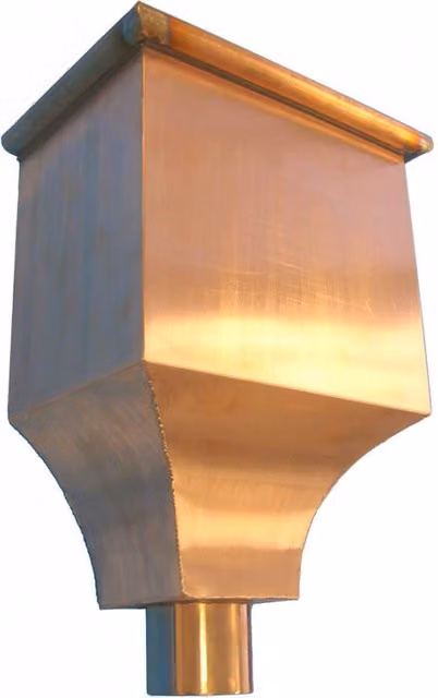 Coppa Gutta Victoria Hopper Gutter in Copper and Bronze, 80mm