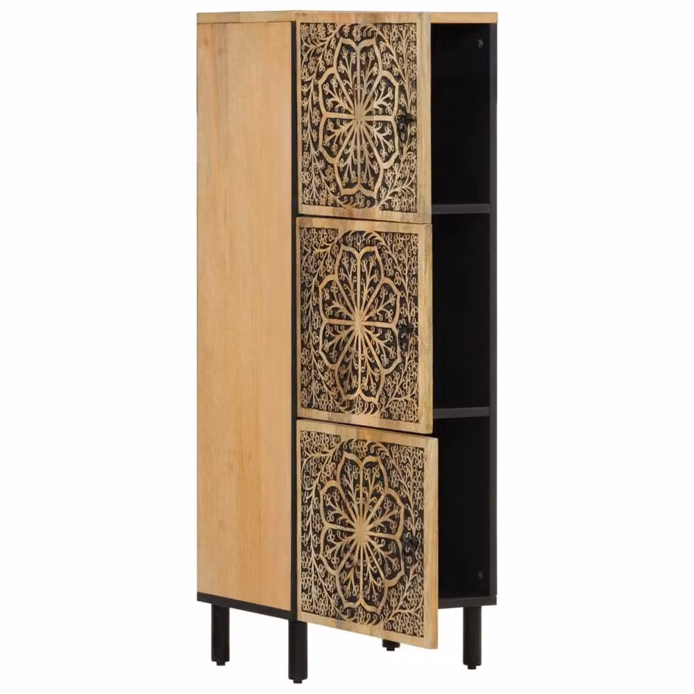 Berkfield Home Side Cabinet in Brown Solid Mango Wood, W/D/H: 40 x 33 x 110 cm – 2