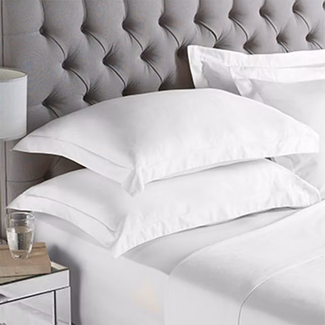 Make it a Home White Cotton Percale Breathable Plain Pillowcase