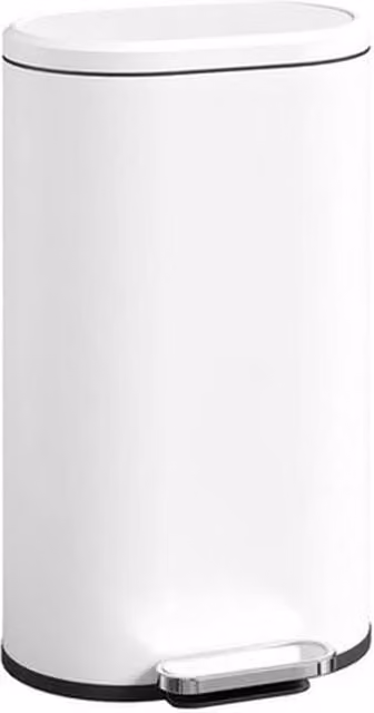 NESTLUNE Slim Rectangular Pedal Bin with Soft-Close Lid, White, W: 80 cm, D: 30 cm, H: 100 cm – 1