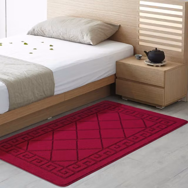 Smart Living Tribela Non Slip Gel Door Mat, Red, W: 80 cm, D: 50 cm