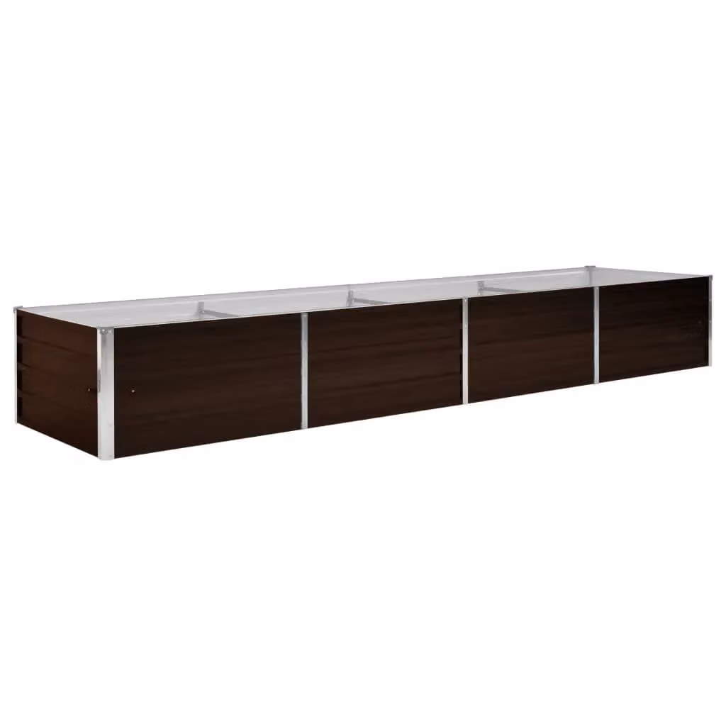 Berkfield Home Garden Brown Galvanised Steel Raised Bed W/D/H: 320 x 80 x 45 cm – 2