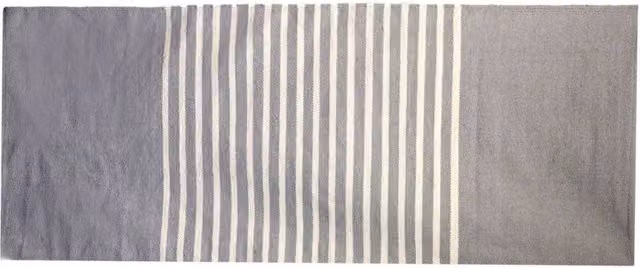 KDMD Grey Woven Indian Cotton Rug, W/D/H: 70 x 170 cm