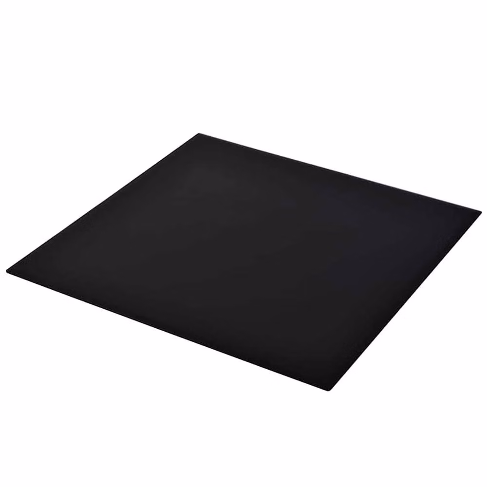 Berkfield Home Square Tempered Glass Table Top, Black, W: 70 cm x D: 70 cm – 2