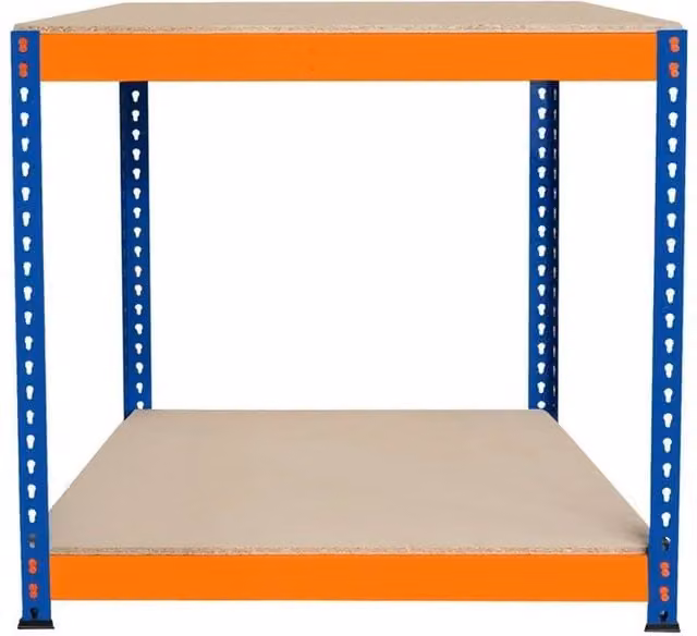 Monstershop S-Rax 2 Tier Workbench in Orange, W/D/H: 90 x 60 x 90 cm – 1