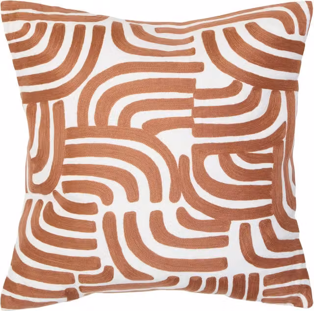 Orsina Bosie Ozella Graphic Square Cotton Cushion in Brown and Multicolour