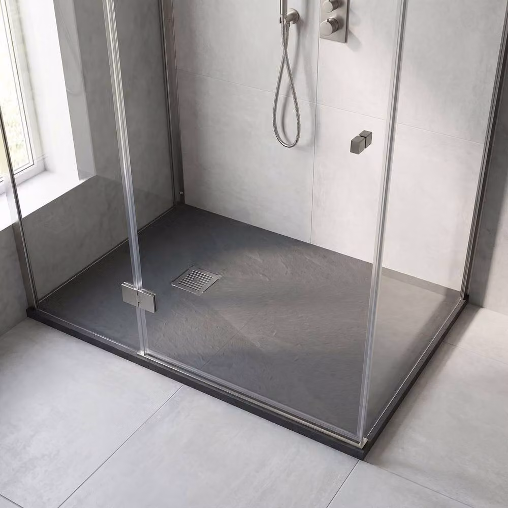 Balterley Slimline Rectangular Mineral Cast Shower Tray, Slate Grey, W: 140 cm, D: 90 cm – 3