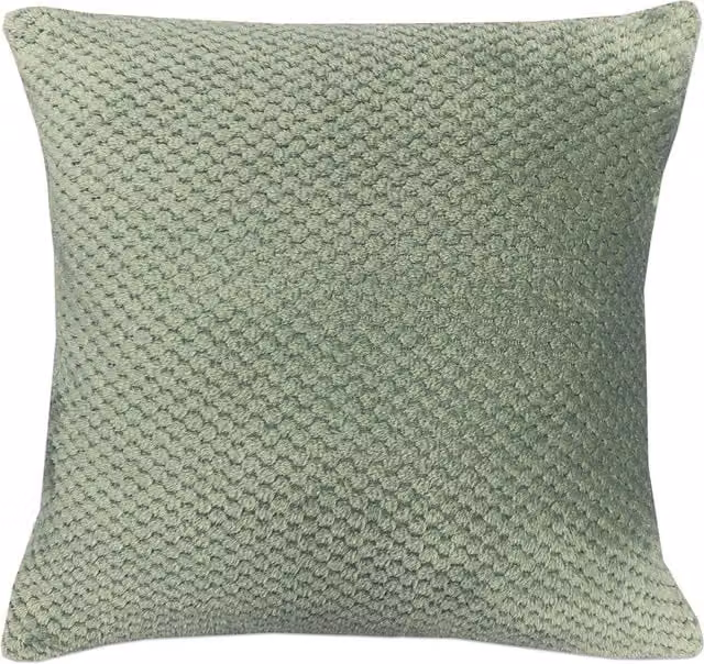 My Home Jumbo Fleece Textured Square Cushion in Green