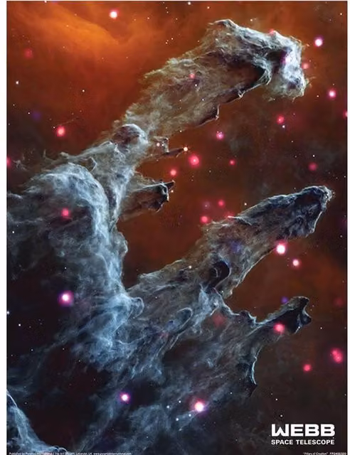 NASA Pillars Of Creation Multicolour Paper Poster in Dark Brown