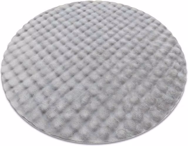 RugsX Bubble Rug in Silver, Round, Diameter: 200 cm