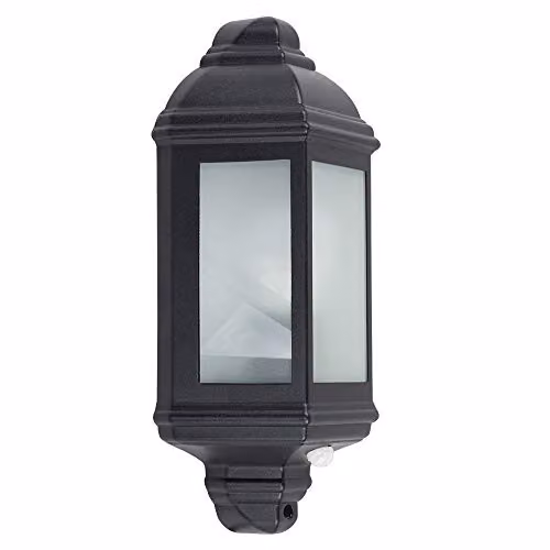 ValueLights Kayleigh Black Aluminium Outdoor Wall Lantern with Motion Sensor
