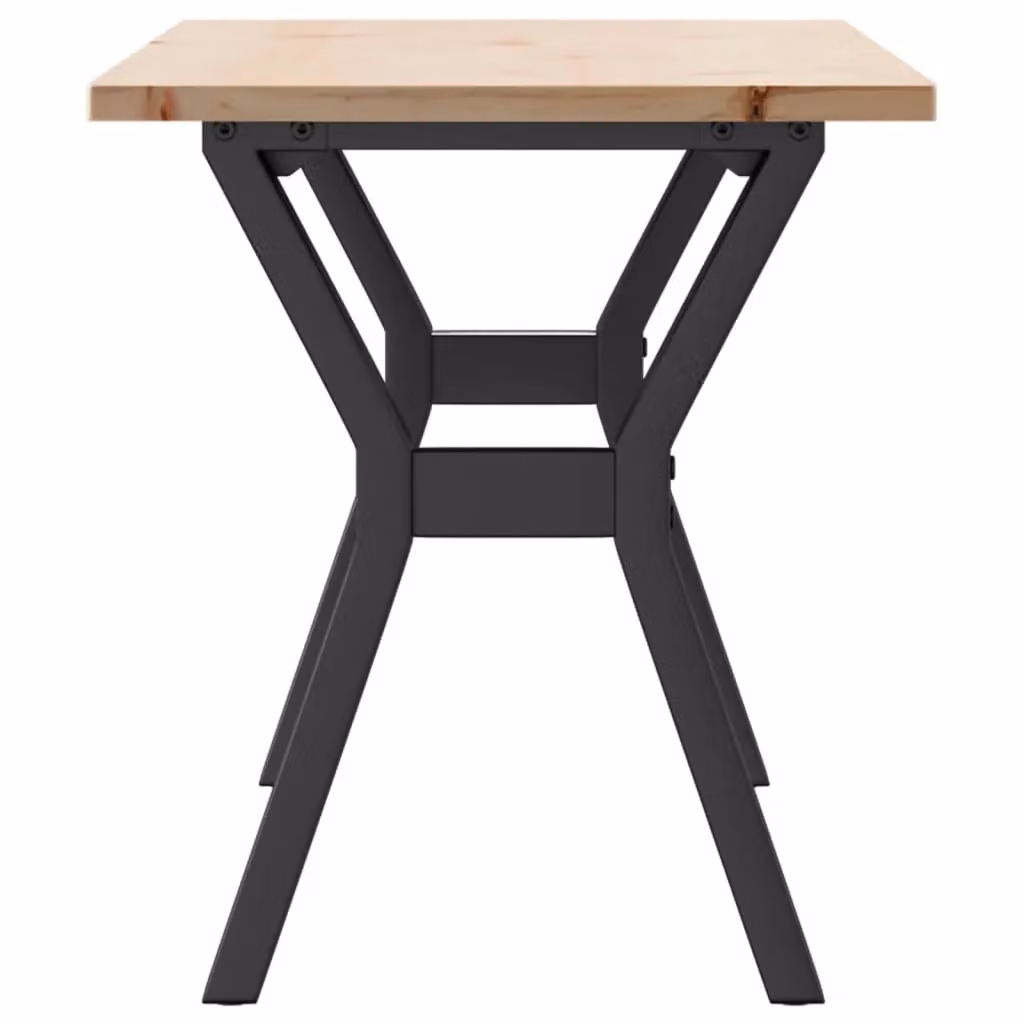 Berkfield Home Y-Frame Coffee Table in Brown Solid Pine and Steel, W/D/H: 110 x 40 x 45 cm – 3