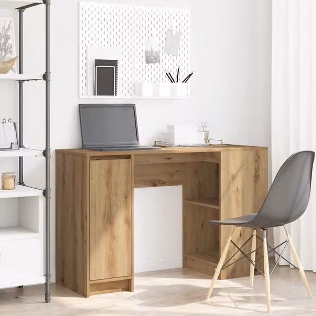 Berkfield Artisan Oak Secretary Desk in Brown, W/D/H: 120 x 42 x 76 cm – 1