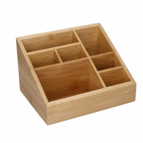 Copco Bamboo Multi-Compartment Household Organiser in Brown