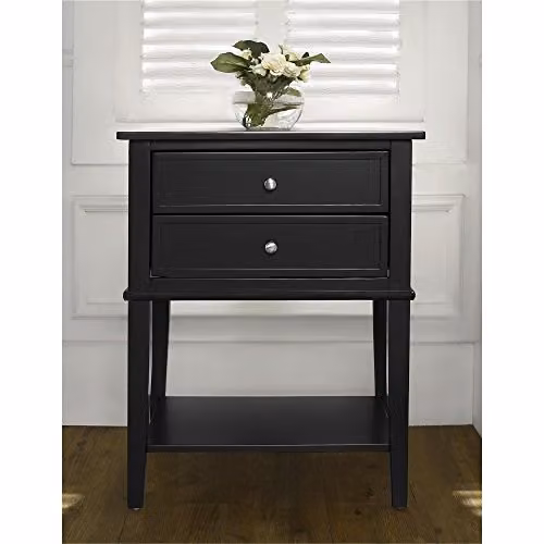 DHP Franklin Accent Table with 2 Drawers, Black – 2