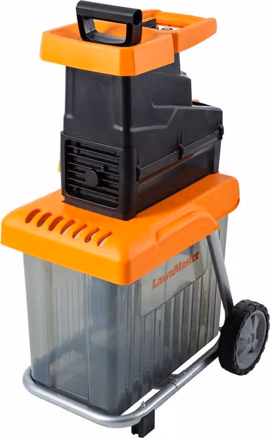 LawnMaster 2800W Quiet Garden Shredder with Steel Blade and Collection Box, Orange