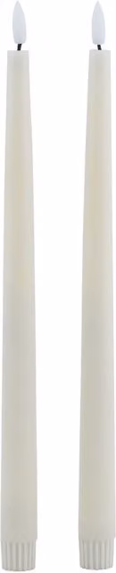 KDMK Set of 2 LED Wax Taper Dinner Candles in Beige
