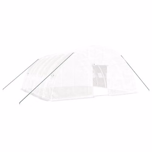 vidaXL Greenhouse with Steel Frame in White, 36 m², W: 6 m, D: 6 m, H: 2.85 m