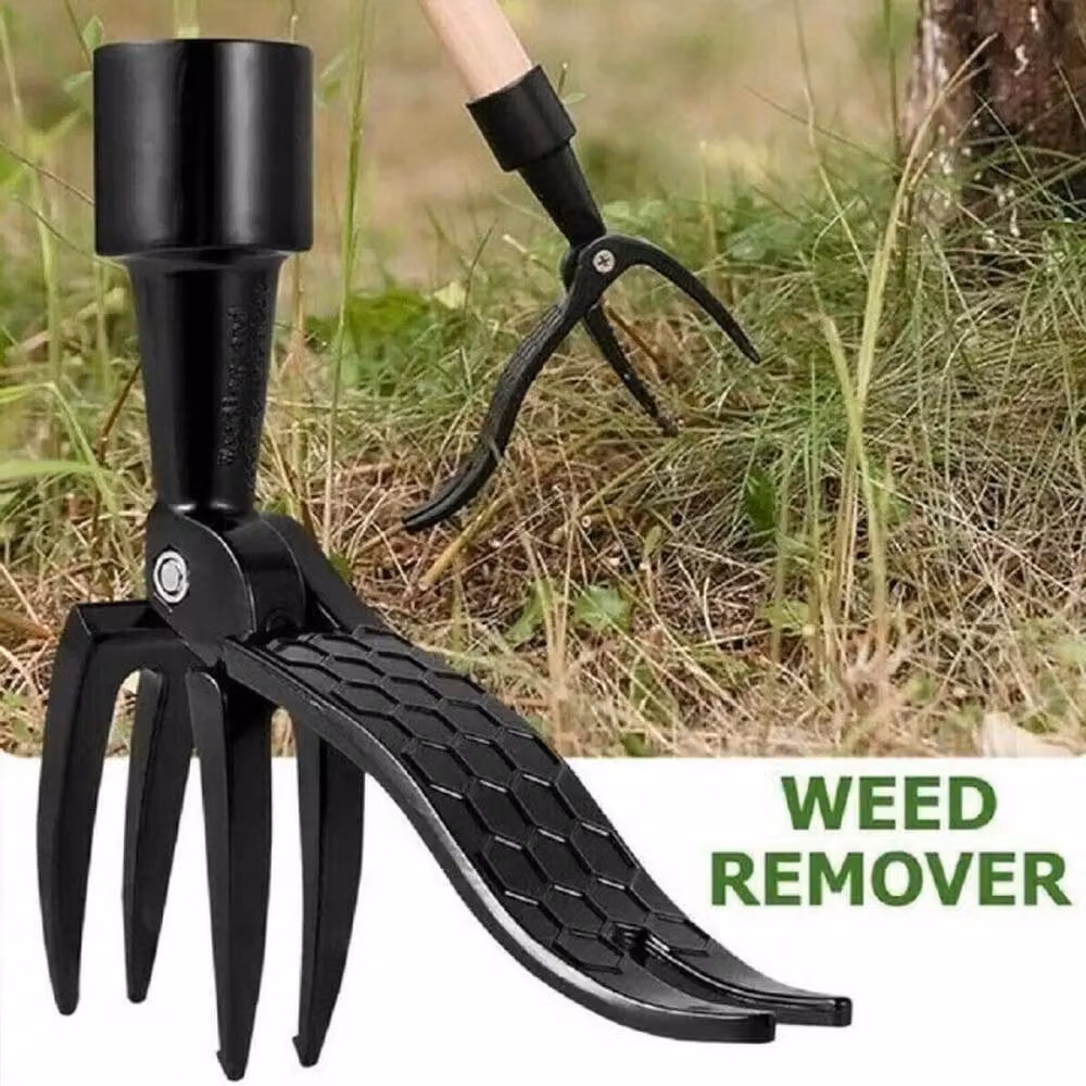 NESTLUNE Stainless Steel Long Handle Claw Weeding Tool in Black – 3