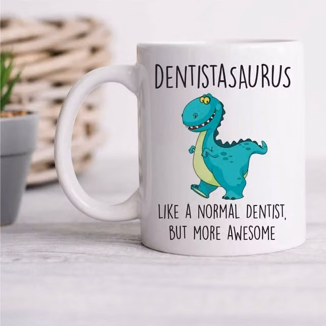 60 Second Makeover Dentistasaurus Ceramic Mug in White