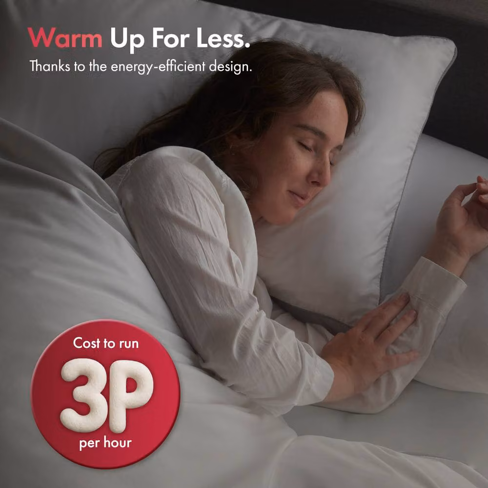 VonHaus Single Electric Heated Under Blanket in White, W/D/H: 90 x 200 cm – 2