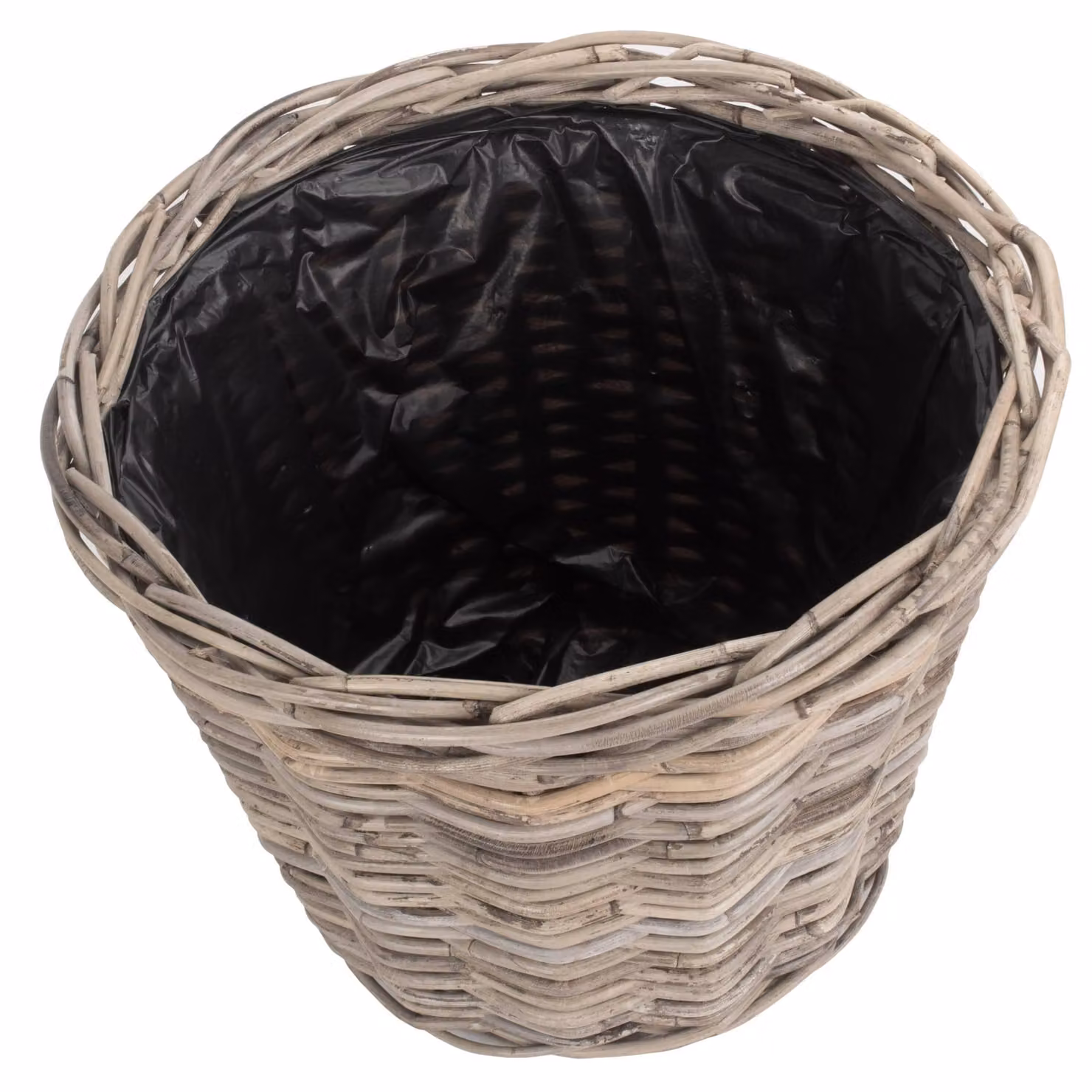 Red Hamper Brown Tapered Round Rattan Planter with Plastic Lining, Small – 2