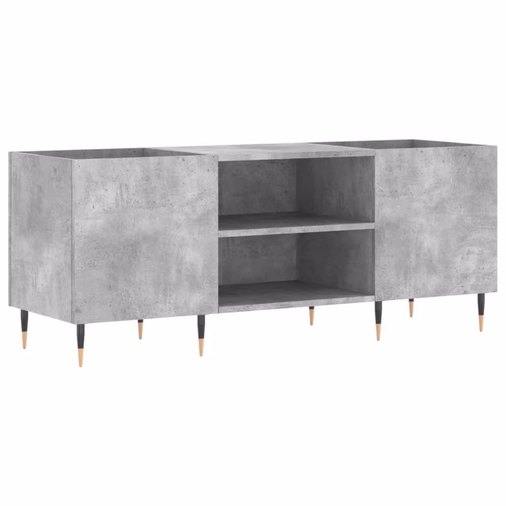 Berkfield Home Record Cabinet in Concrete Grey, W/D/H: 121 x 38 x 48 cm – 2