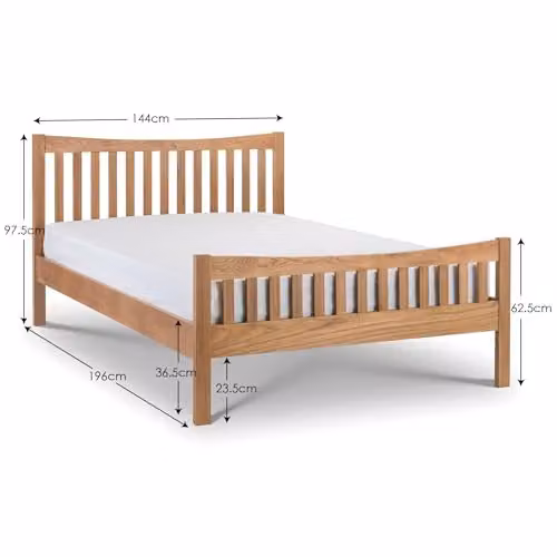 Julian Bowen Bergamo Oak Wooden Bed Frame, W/D/H: 140 x 200 cm – 2