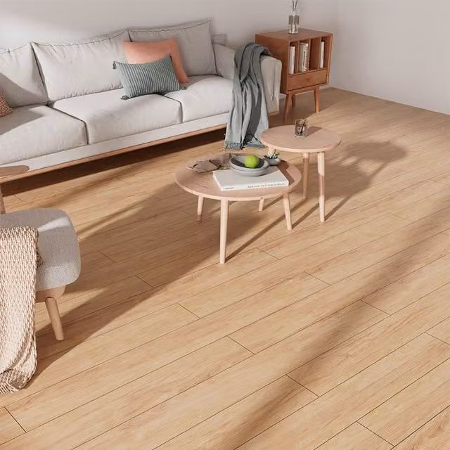 Lifeideas Rigid SPC Wood Look Plank Vinyl Flooring in Yellow Scandinavian Style