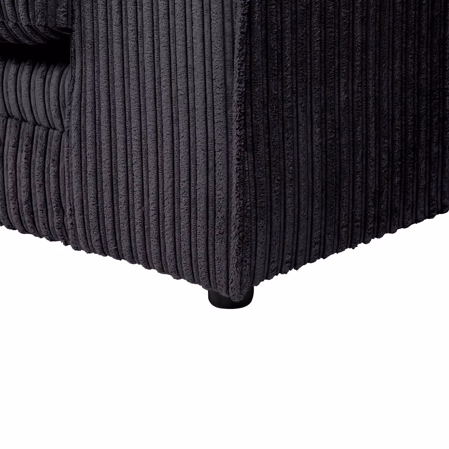 LUXURY LIFE Dylan Left Hand Facing Corner Sofa in Black Jumbo Cord Fabric – 4