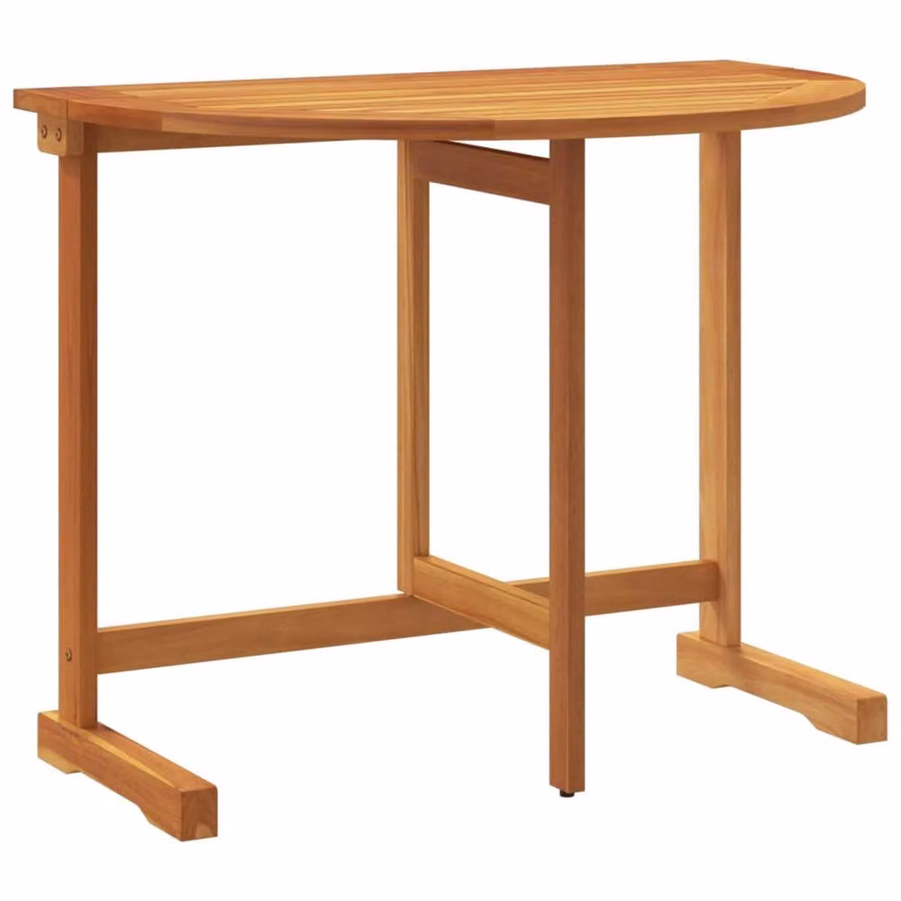 Berkfield Home Beautiful Folding Balcony Table in Brown Solid Acacia Wood W/D/H: 90 x 60 x 72 cm – 3