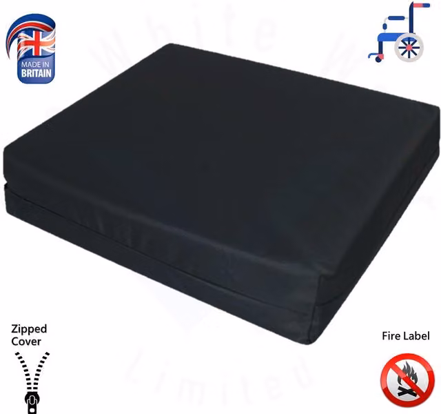 TheWhiteWater Limited Black Rectangular Memory Foam Cushion, Height: 7.62 cm