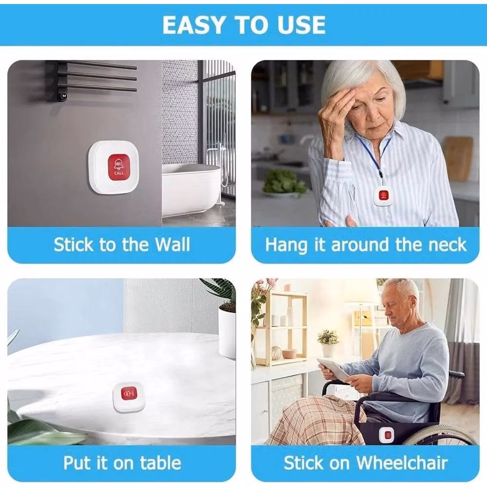 FLAVORA Wireless WiFi SOS Call Button Emergency Medical Alert System in White – 3