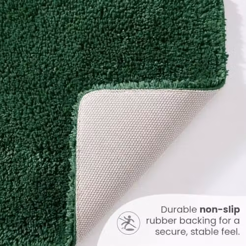 Allure Bath Fashions Luxury Microfibre Non-Slip Bath Mat, Green, W: 50 cm, D: 80 cm, H: 2 cm – 3