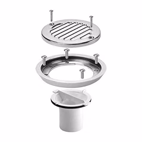 McAlpine FGTR118TOP-50 Tiled Floor to Sheer Floor Gully Conversion Kit with Round Tile Insert in Silver