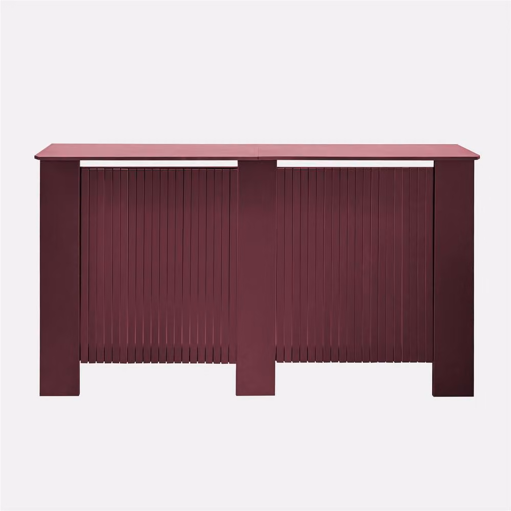 OHS Large Ribbed Radiator Cover in Dark Red Matt MDF – 3