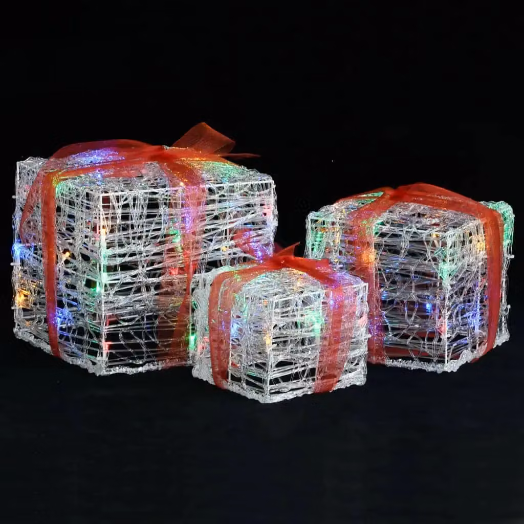 Berkfield Home Decorative Acrylic Christmas Gift Boxes, 3 Pieces, Multicolour – 2