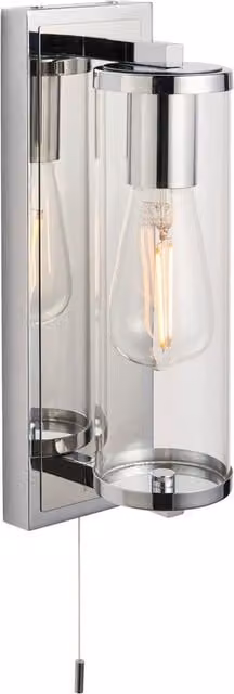 Merano Como IP44 Bathroom Wall Lamp in Chrome with Transparent Glass