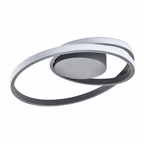 Happy Homewares Modern Single Loop Strip LED Ceiling Light in Grey Sand – 1