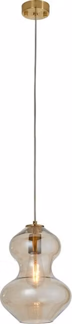 Perch & Parrow Cleo Shaped Pendant Light in Satin Brass and Transparent Glass