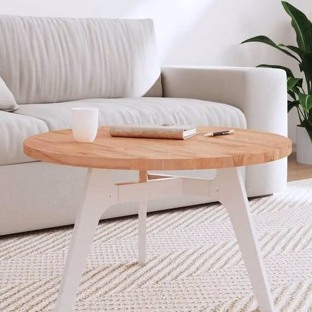 Berkfield Home Round Solid Wood Beech Table Top, Brown, Diameter: 70 cm, Height: 2.5 cm