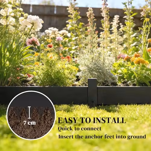Outsunny 5-Piece Metal Picket Garden Fence Panels, Black, W: 102 cm, H: 15 cm – 3