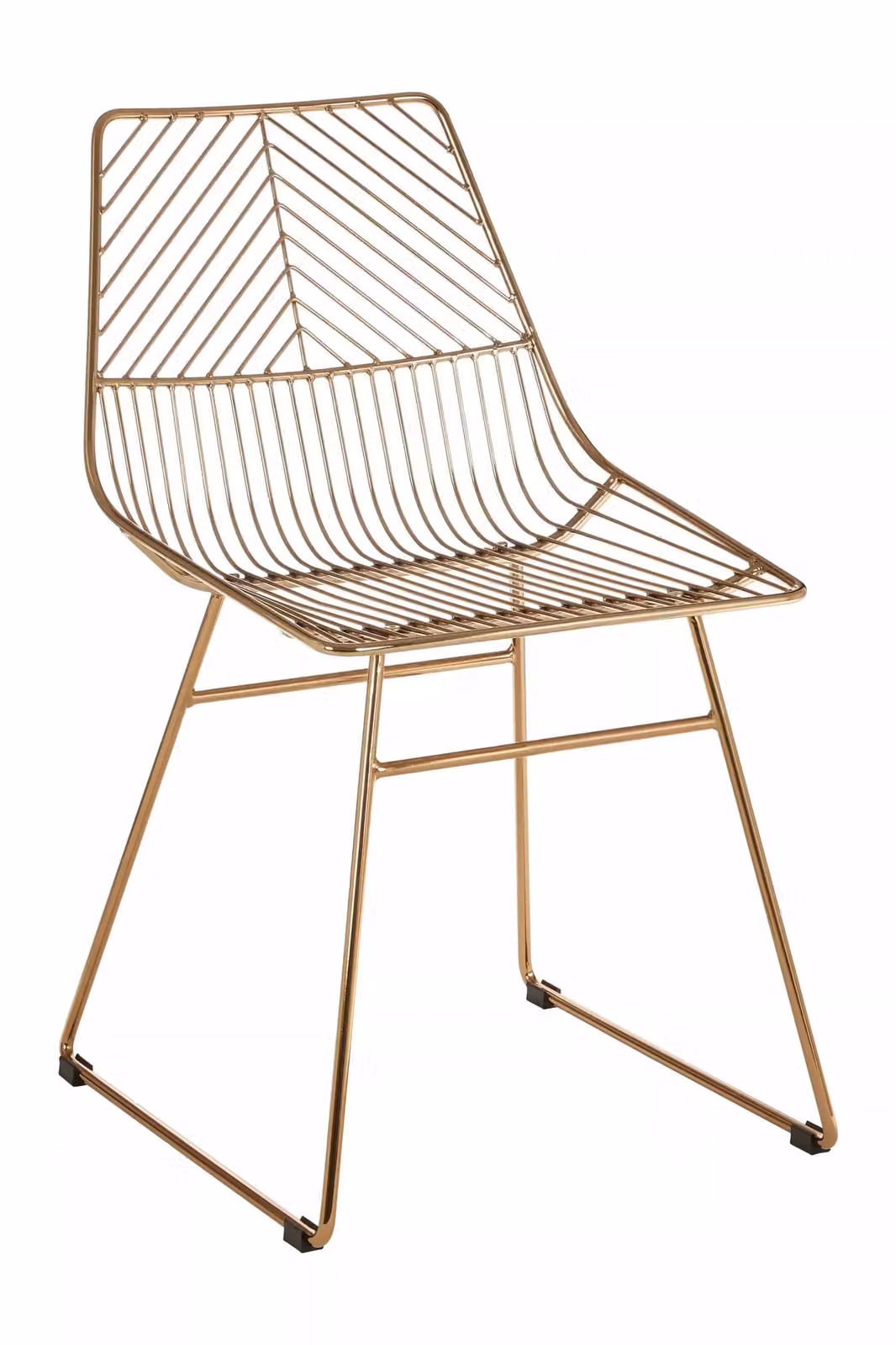 Orsina Gold Metal Wire Chair with Geometric Design – 2