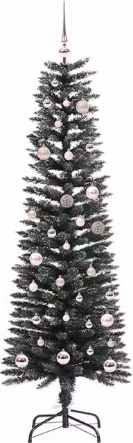 Berkfield Home Elegant Artificial Christmas Tree with 150 LEDs, Green, H x W x D: 150 x 43 x 43 cm