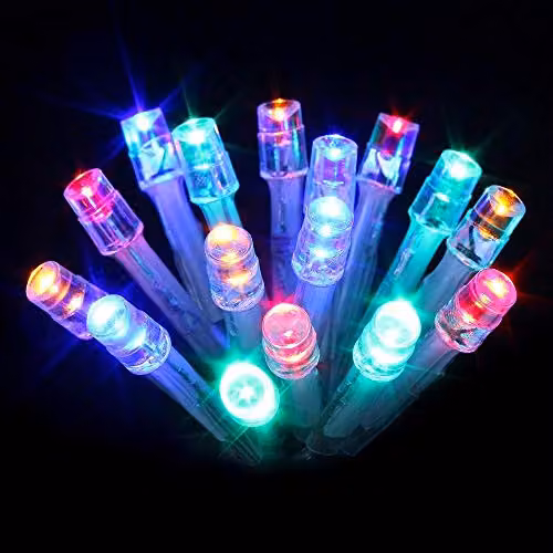 SHATCHI 80 Multicolour LED Fairy String Lights with Clear Cable, Battery Operated for Christmas, Weddings, Parties and Garden Decorations – 2